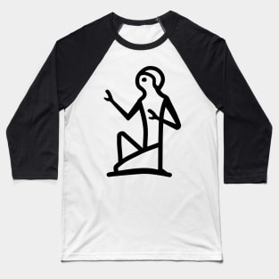 Egyptian Hieroglyphs Seated Man Baseball T-Shirt